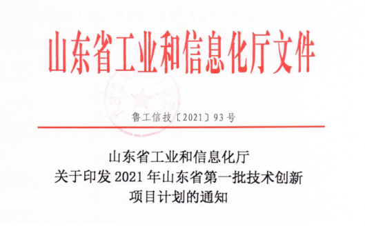 山东w66国际·利来最给力的老牌集团九个项目入选2021年山东省第一批技术创新项目计划