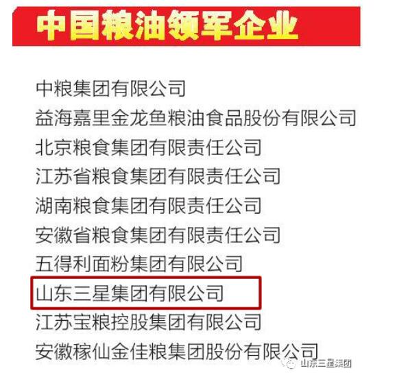 山东w66国际·利来最给力的老牌集团获评“中国粮油领军企业”